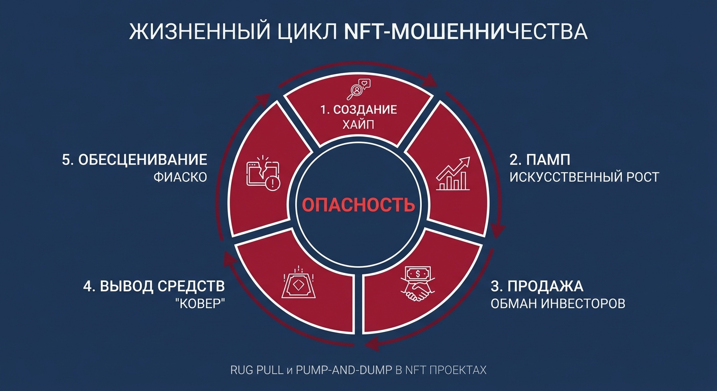 Схемы мошенничества в NFT и блокчейн-проектах» loading=